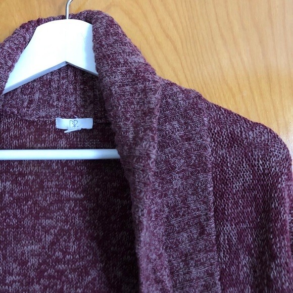 BP Cardigan Sweater Red Open Front Ribbed Long Marled Knit Nordstrom Small Cozy - Picture 3 of 6